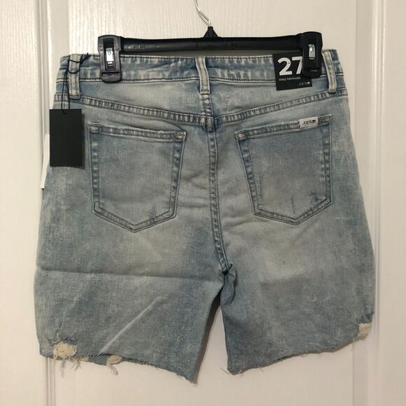 Joes Womens Shorts Size 27 Blue‎ Denim Skinny Acid Wash 5 Pocket Distressed NWT - Picture 2 of 7